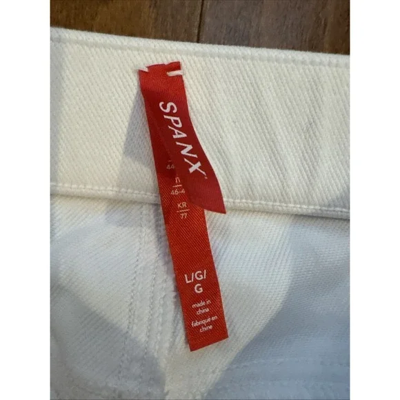 SPANX Women's White Jean-ish Ankle Leggings Pull On 20018R Size L - Picture 2 of 7